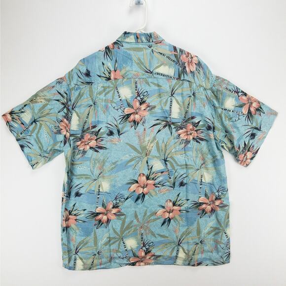 Vintage Campia Moda Hawaiian Shirt Men’s L Hibiscus Blue Aloha Travel Casual - Picture 8 of 10